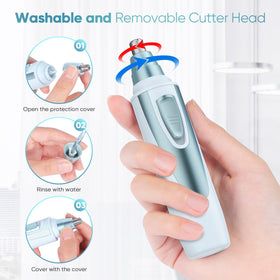 ZORAMI removable trimmer head being cleaned for hygienic maintenance
