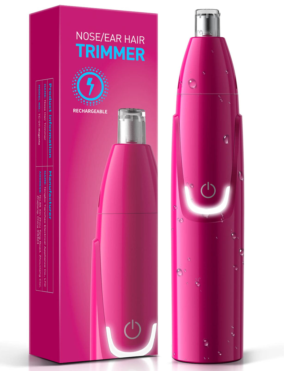 ZORAMI magenta trimmer front view showing compact design and single-button control for easy use