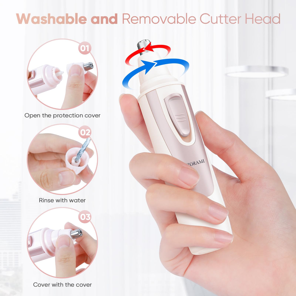 ZORAMI with dust-proof cap and AA battery ready for long-lasting use