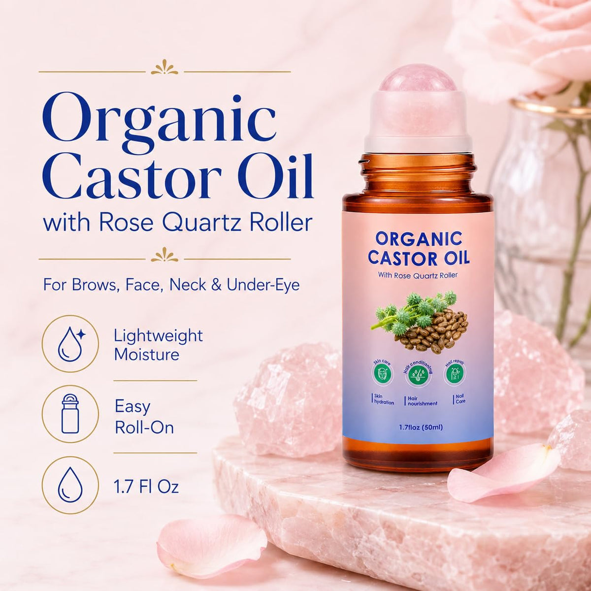 Zotreval castor oil texture on hand showing pure cold‑pressed oil