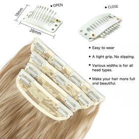 ZQIAN BEAUTY metal clip and sewn weft detail for secure, damage-free attachment