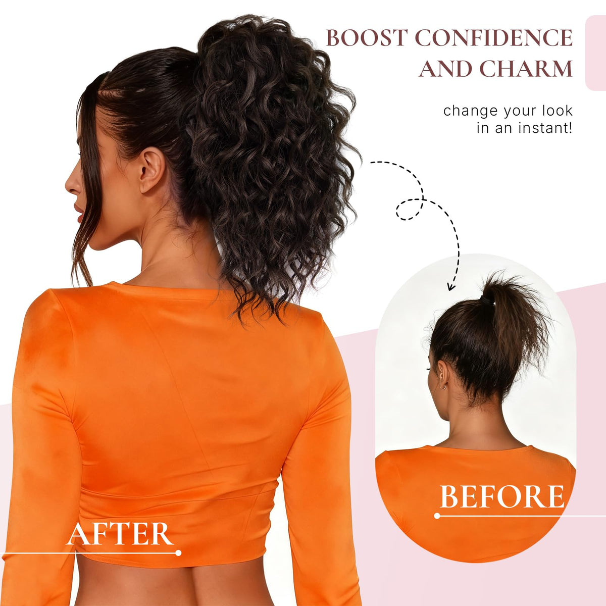 ZQIAN BEAUTY curl texture close-up showing soft synthetic fibers and natural look