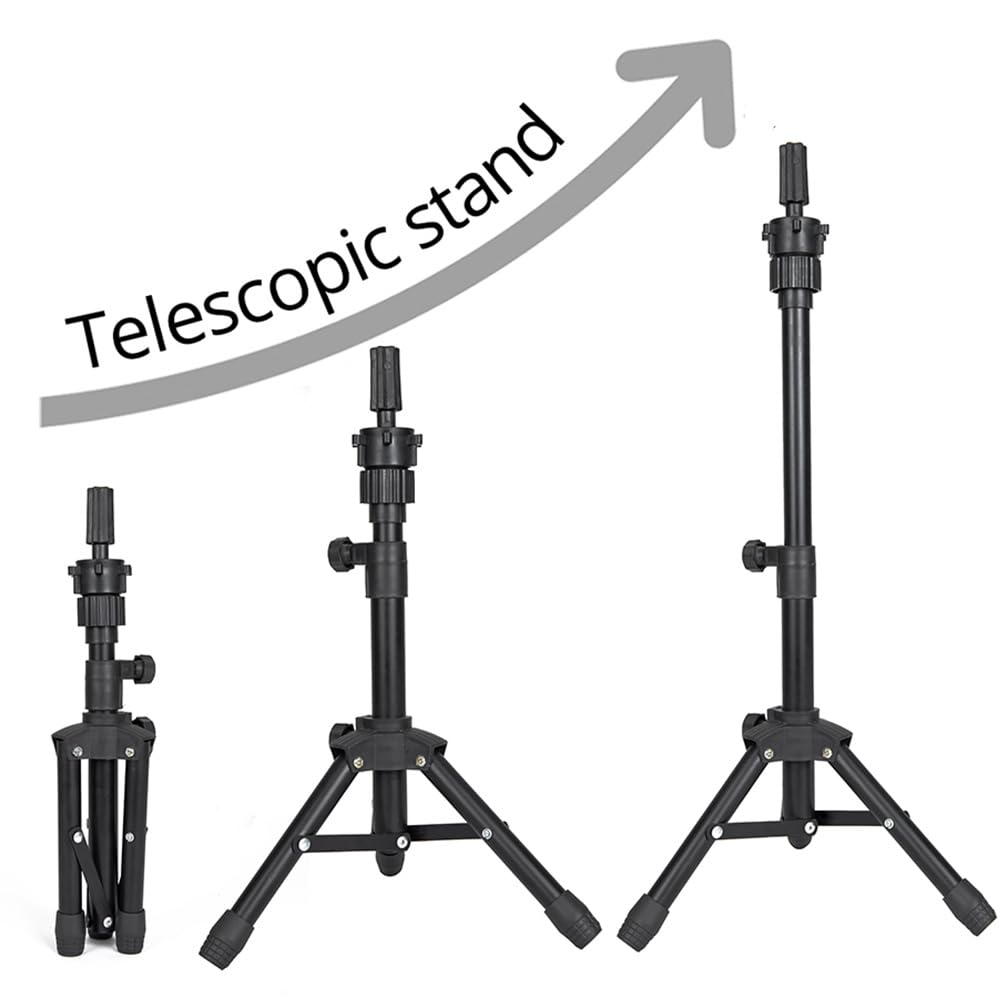 ZQIAN BEAUTY tripod on tabletop with ruler showing scale and portability