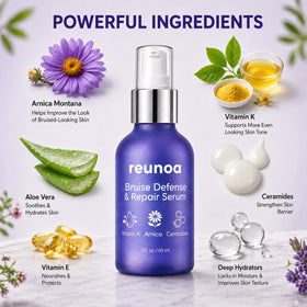 ZRRTXV texture drops of Reunoa serum on skin showing quick absorption benefit
