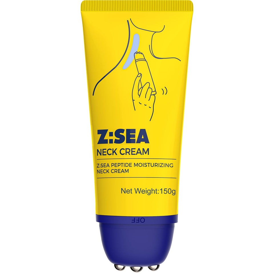 Z:SEA front view of neck firming cream showing clean packaging and size benefit