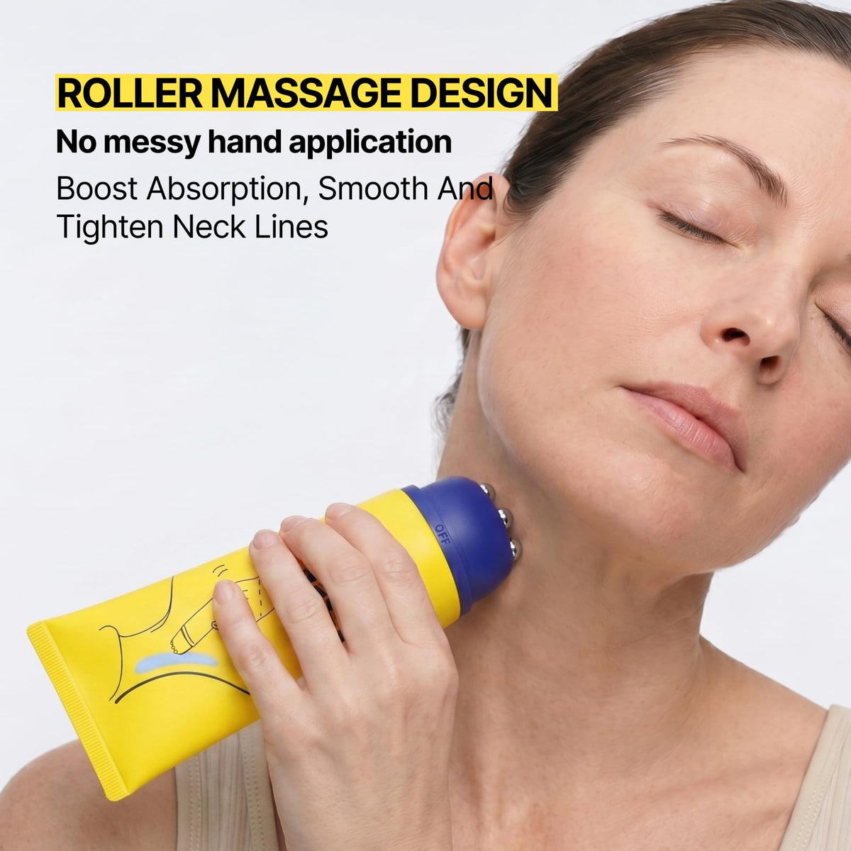 Z:SEA close-up of the roller applicator demonstrating precise, hands-free massage