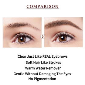 ZSSEMEI eyebrow pen held in hand to show compact size and travel convenience