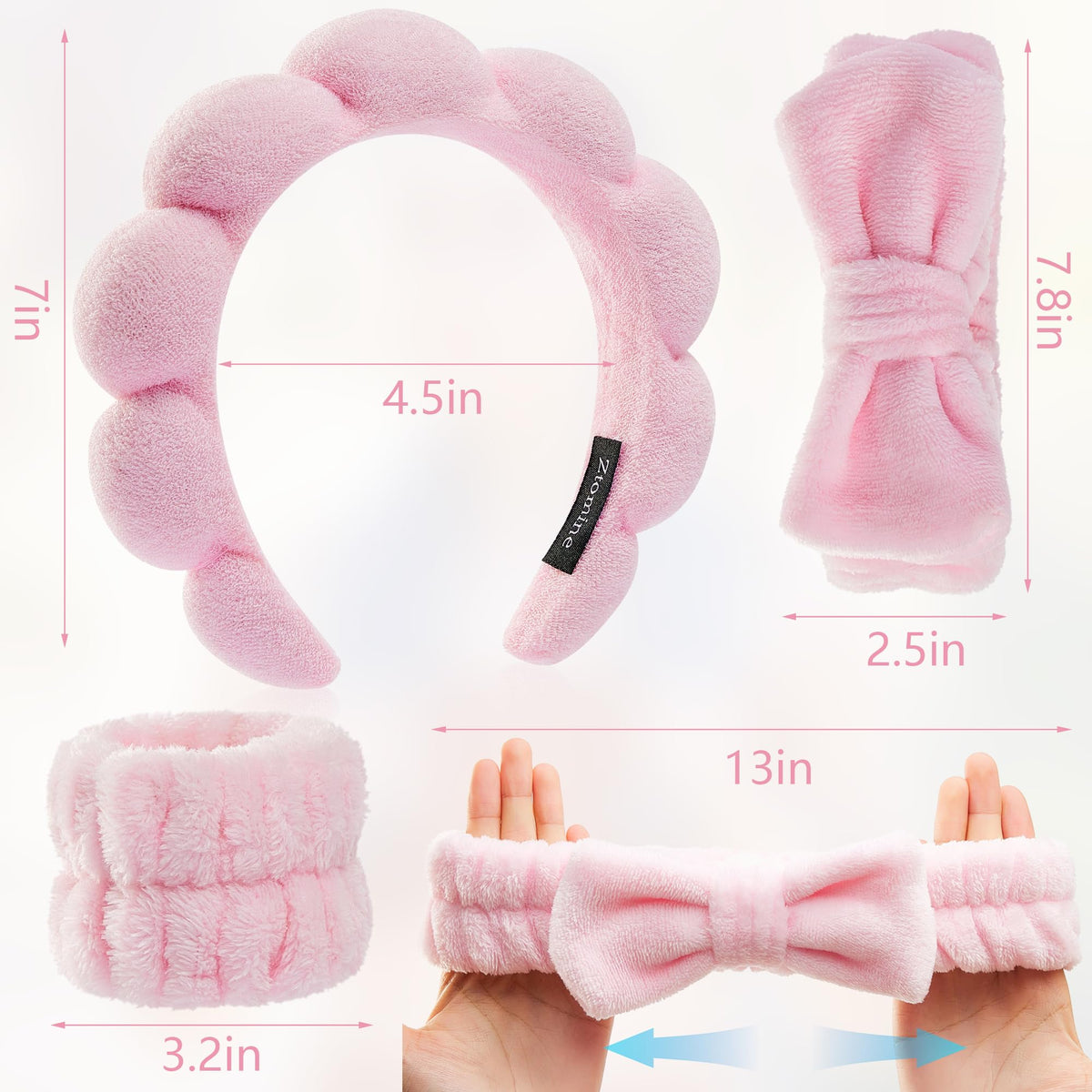 Ztomine bubble headband close-up showing soft texture and secure hair hold benefit