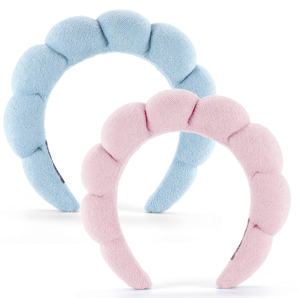 Ztomine front view of pink and blue 2-pack showing soft terry cloth benefit