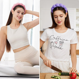 Ztomine headbands styled in a spa party setting emphasizing gift-ready appeal