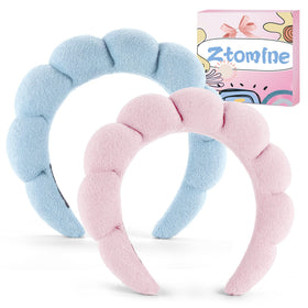 Ztomine headbands on spa table conveying professional, organized styling benefit