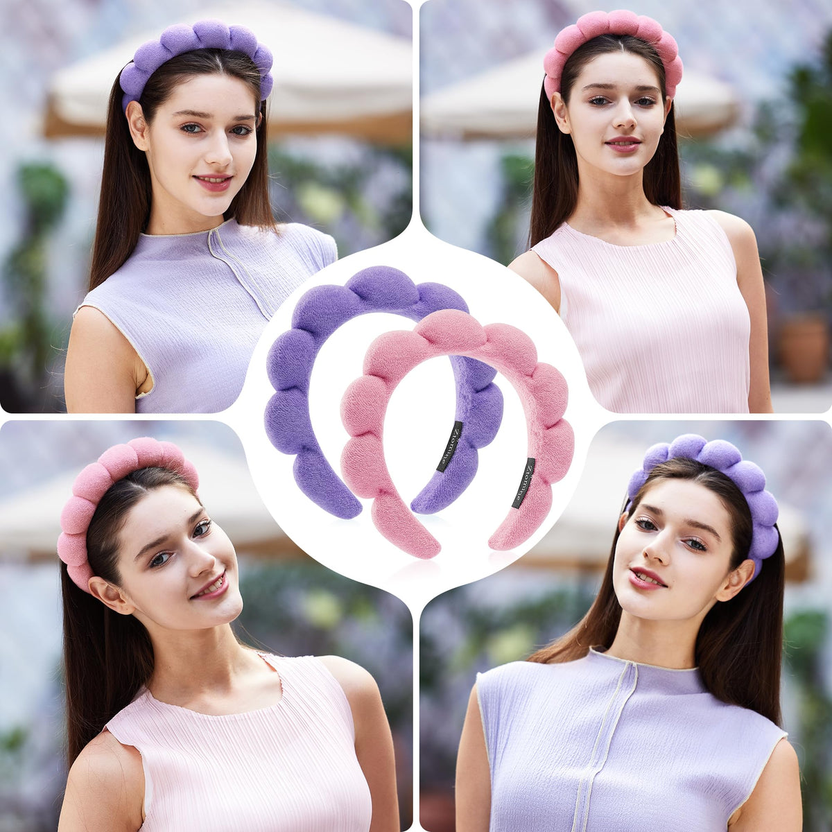 Ztomine headband beside hand to show scale and comfortable fit