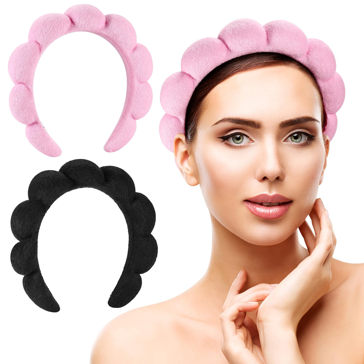 Ztomine headbands arranged at a spa party to illustrate gifting and professional use