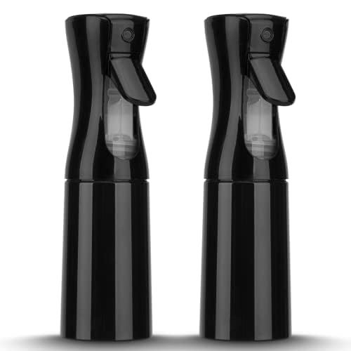 Zuhose front view of two black spray bottles showing compact design and professional look