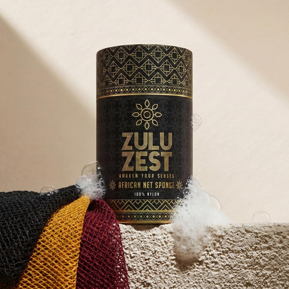 ZULU ZEST placed in bathroom setting suggesting quick-dry convenience