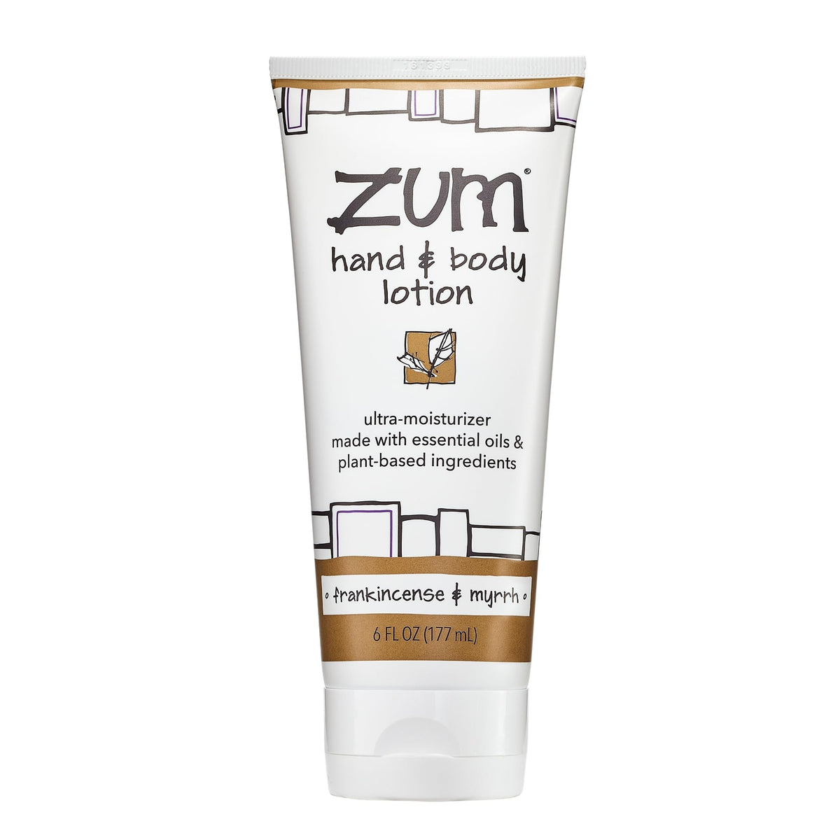 Zum front packaging showing frankincense and myrrh scent and benefits