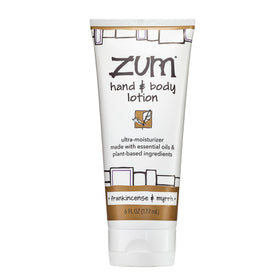 Zum front packaging showing frankincense and myrrh scent and benefits
