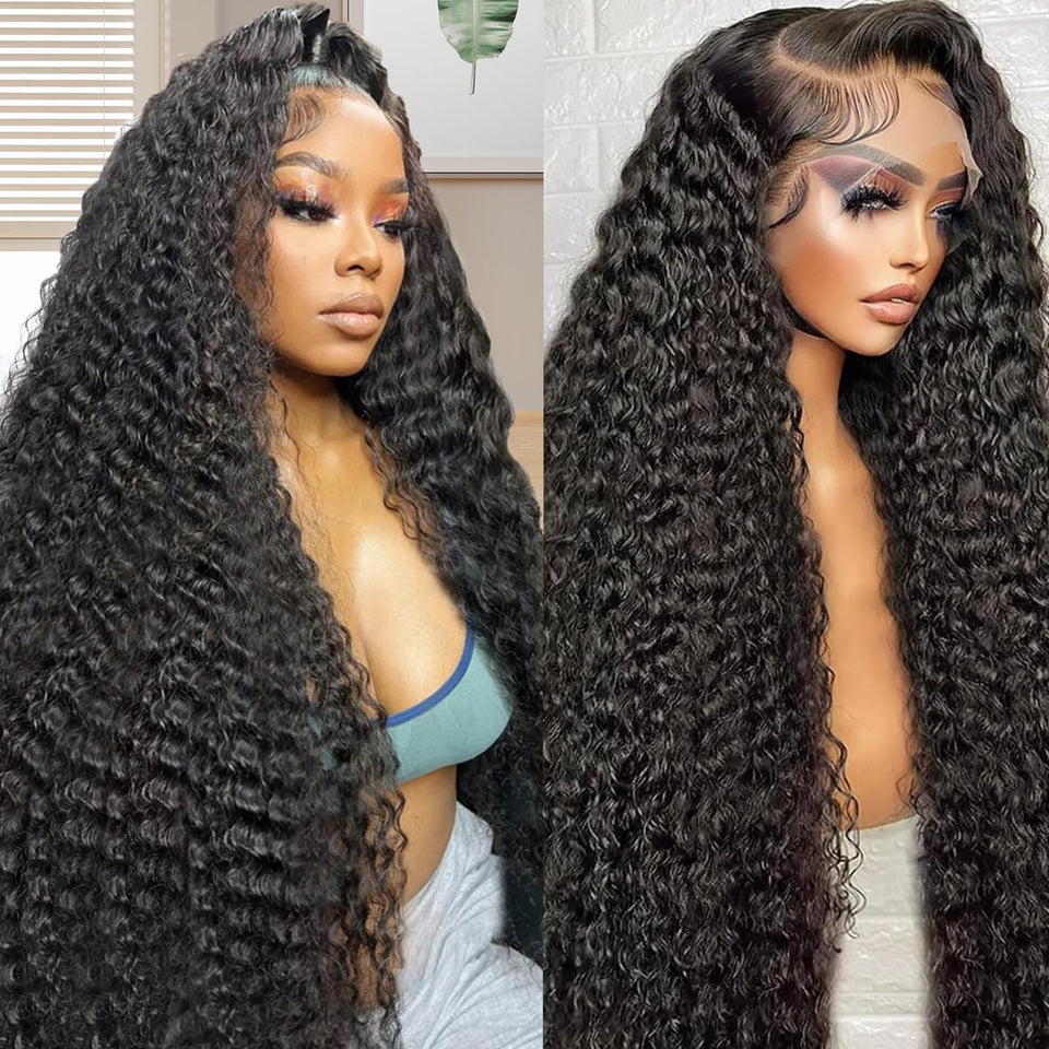 Zumuer front view 28-inch deep wave wig showing full-volume style benefit