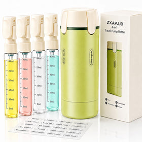 ZXAPJJD front view of green 4-in-1 dispenser showing compact design and benefit organization