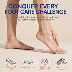 ZyraGloz nighttime socks treatment scene shows intensive overnight softening