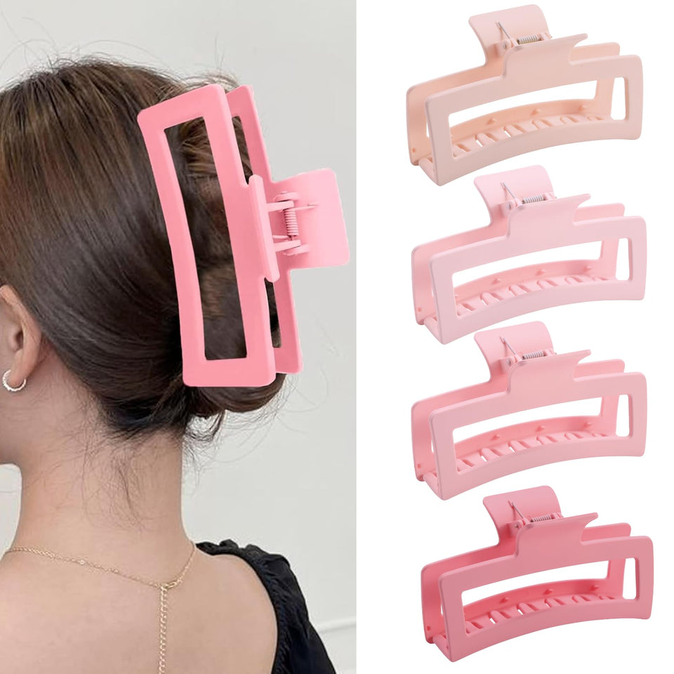 ZYTJ front view of gradient pink jumbo claw clip showing full shape and color benefits
