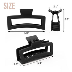 ZYTJ clip opened nearly 180 degrees to show wide capacity for long hair