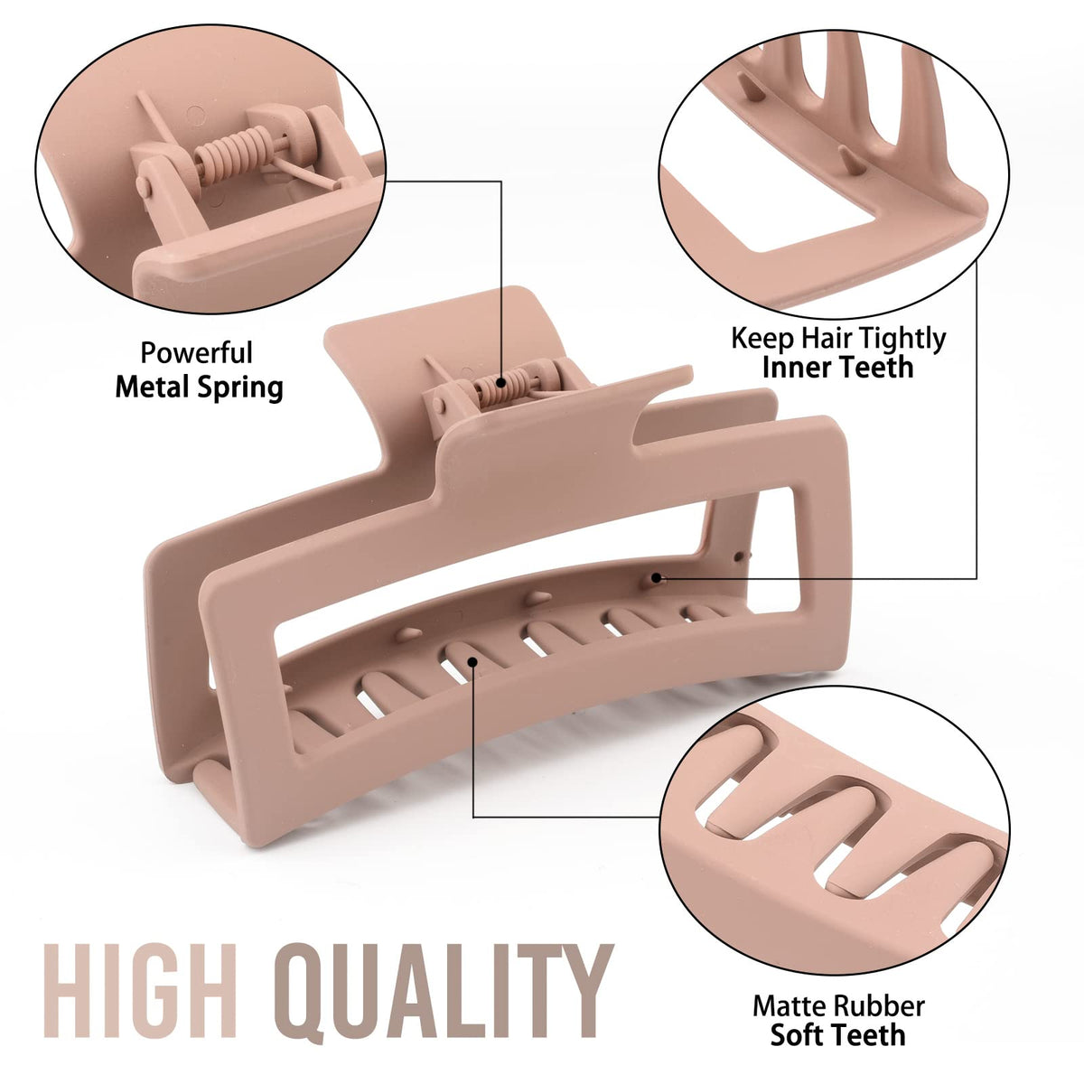 ZYTJ detailed inner teeth shot showing secure grip for thick hair benefit