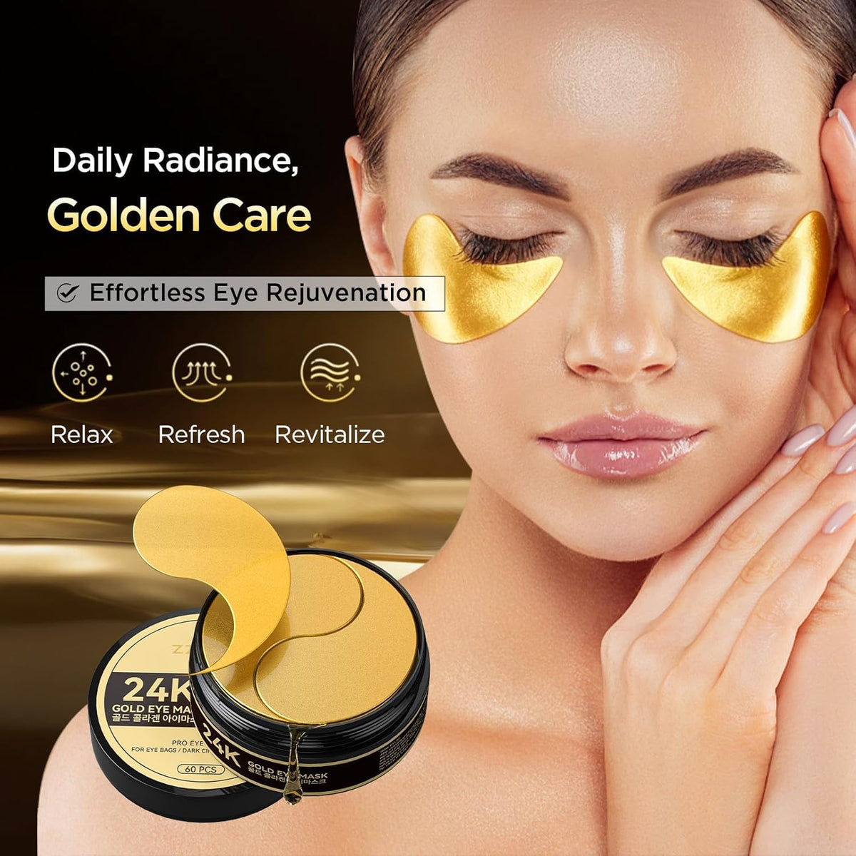 ZZILME opened box with 30 pairs of hydrogel patches, clear organization benefit